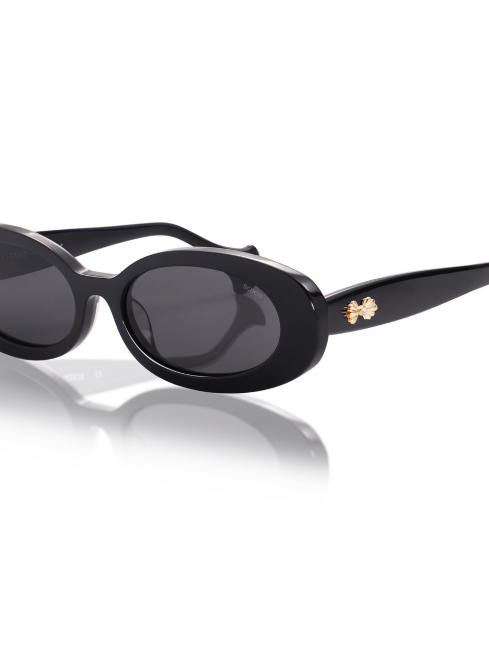 Oceanus x Sojos Black Oval Sunglasses – Sleek Everyday Style - Picture 3 of 6